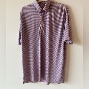 Taylor and Mick Pink/Blue Striped Polo, Size Large